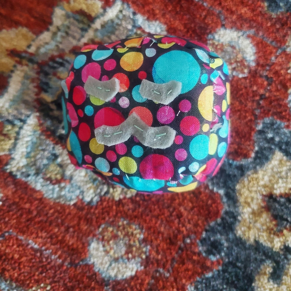 Handmade SlimeCube - blackColorful PolkaDot sleepyHappy